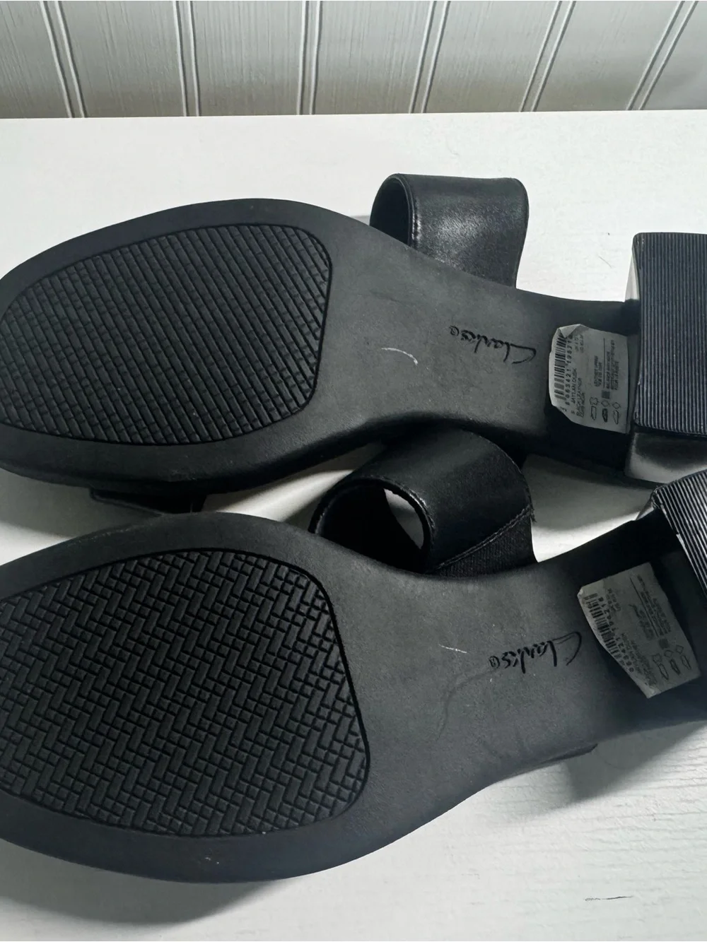 Clarks Collection Women's Black Double-Band Slide Sandals